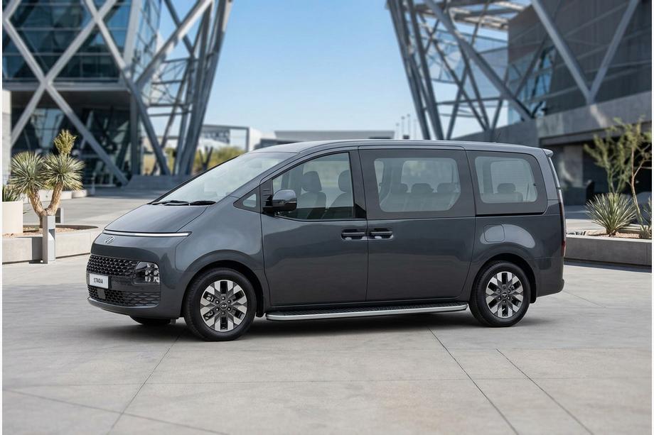 Hyundai Staria 2021– Stranski pragovi Tayga Grey (2 kosa, aluminij) Image