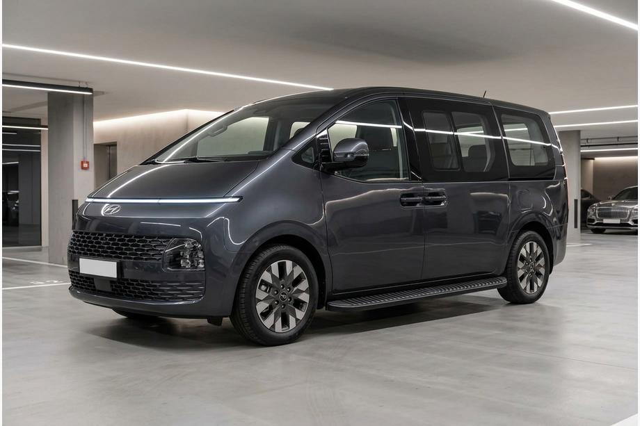 Hyundai Staria 2021– Stranski pragovi Tayga Black (2 kos, aluminij) Image