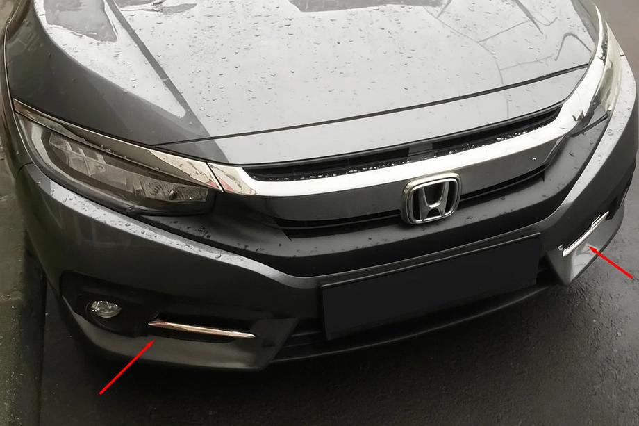 Honda Civic Limuzina X 2016–2021 Carmos inox obrobe za meglenke (2 kosa) Image
