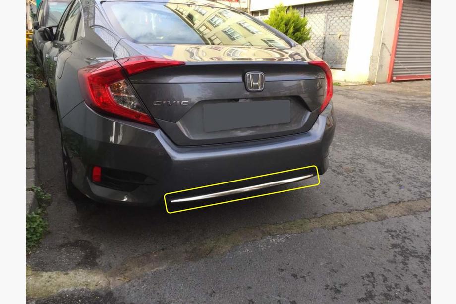 Honda Civic Limuzina X 2016–2021 Nerjaveča zaščitna letev za rob zadnjega odbijača Image