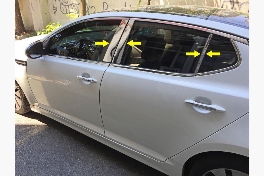 Kia Optima 2010–2016 Letvice stebričkov vrat (6 kos, nerjavno jeklo) Image