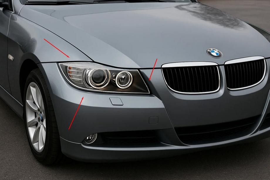 BMW serija 3 E90/E91 2005–2011 Nastavki za žaromete (2 kos, plastika) Image