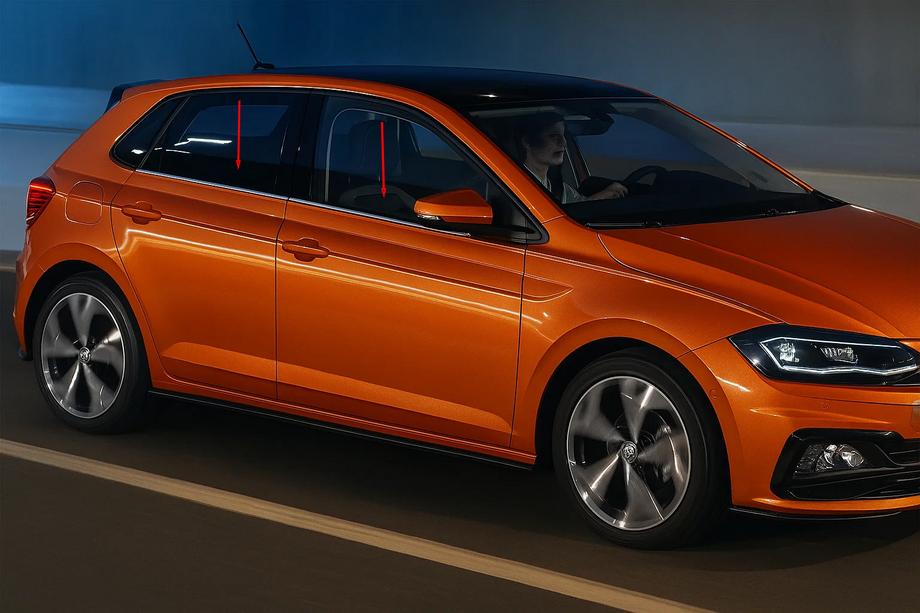 Volkswagen Polo 2017– Okenske obrobe (4 kosi, nerjavno jeklo) Fotografija 1