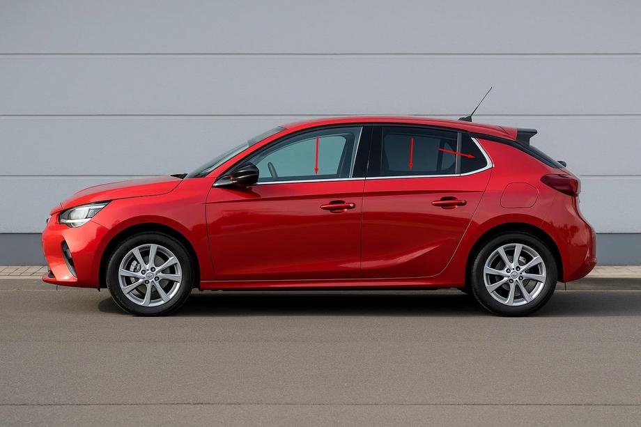 Opel Corsa F 2019– Spodnje okenske letve (6 kos, nerjaveče jeklo) Image