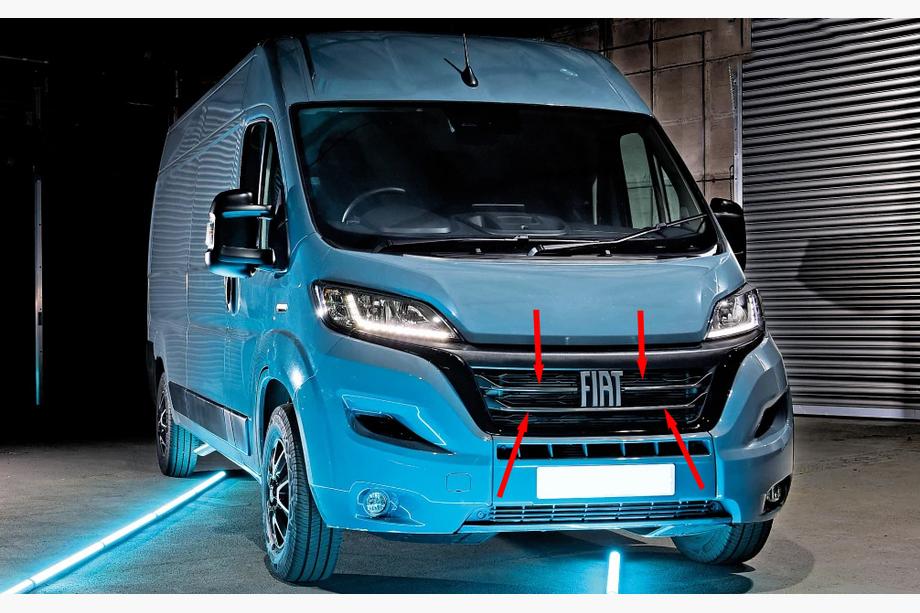 Fiat Ducato 2006–2025 Nerjaveče obloge za sprednjo masko 2022+ (3 kos) Image