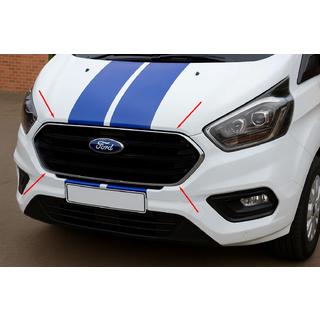 Kromirane letvice za rešetko odbijača 2018+ (4 kos, nerjaveče jeklo) Ford Custom 2013–2022 fotografija 1