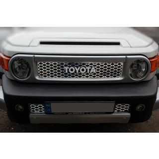 Kromirane letvice za masko (nerjavno jeklo) Toyota FJ Cruiser 2006–2022 fotografija 1