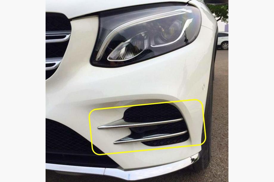 Mercedes GLC X253 2015–2022 Stranske zaščitne letvice za sprednji odbijač V1 (nerjavno jeklo) Image