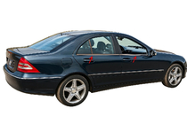 Mercedes razred C W203 2000–2007 Obrobe stekel (nerjaveče jeklo) 6 kos, karavan, Carmos – turško jeklo fotografija 1