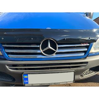 Široke okrasne letvice za masko (2002-2006, 6-delni komplet, nerjaveče jeklo) Mercedes Sprinter W901/902/903/904/905 1995–2006 fotografija 2